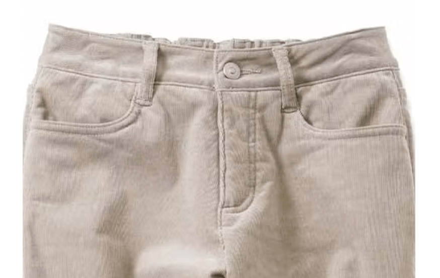 ぬくぬくでしあわせ あったかすっきり裏ボアパンツ〈ライトグレーコーデュロイ〉