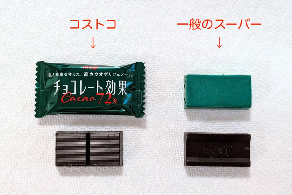 近所のスーパーで買ったチョコレート効果とコストコで買ったチョコレート効果の違い